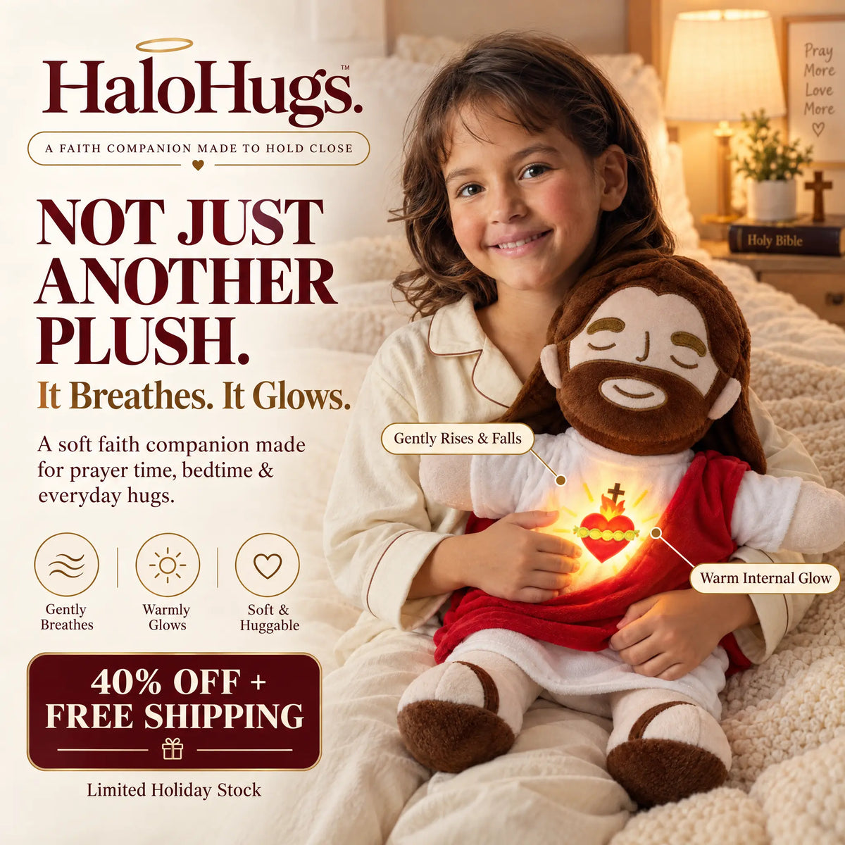 Jesus By My Side™ | Breathing & Glowing Plush